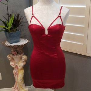 Bebe tiana bralette satin mini dress size 2